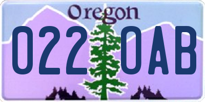OR license plate 022OAB