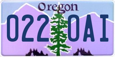 OR license plate 022OAI
