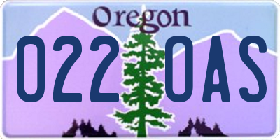 OR license plate 022OAS