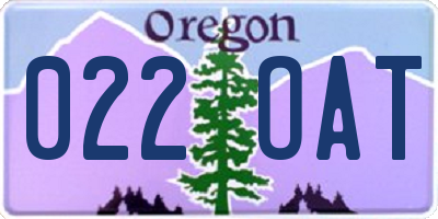 OR license plate 022OAT