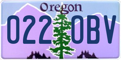 OR license plate 022OBV
