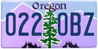 OR license plate 022OBZ
