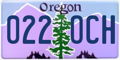 OR license plate 022OCH