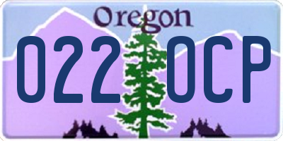 OR license plate 022OCP