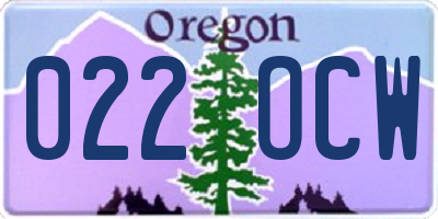 OR license plate 022OCW