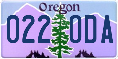 OR license plate 022ODA