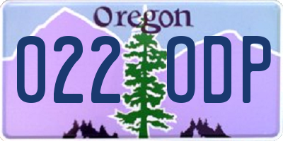OR license plate 022ODP