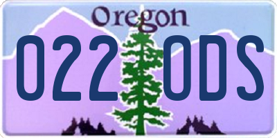 OR license plate 022ODS