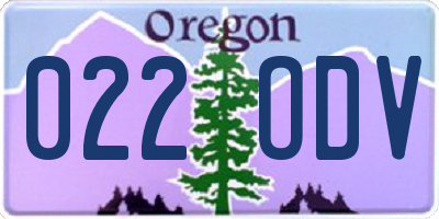OR license plate 022ODV