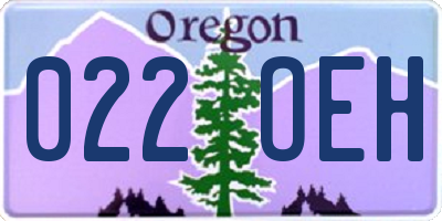 OR license plate 022OEH