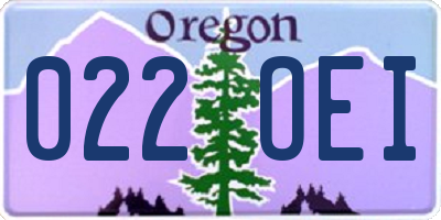 OR license plate 022OEI