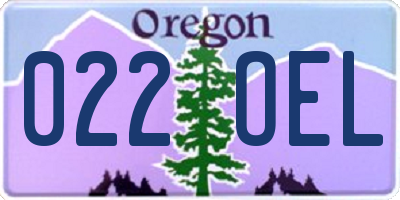 OR license plate 022OEL
