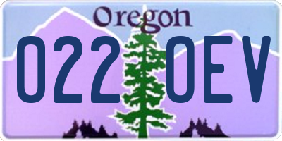 OR license plate 022OEV