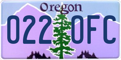 OR license plate 022OFC