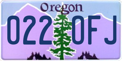 OR license plate 022OFJ