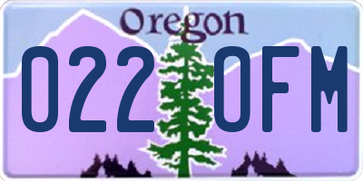 OR license plate 022OFM