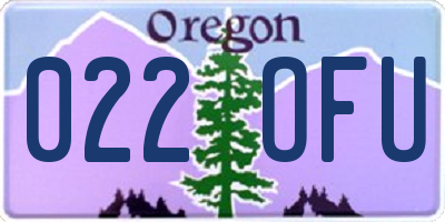 OR license plate 022OFU