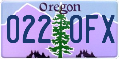OR license plate 022OFX