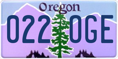OR license plate 022OGE