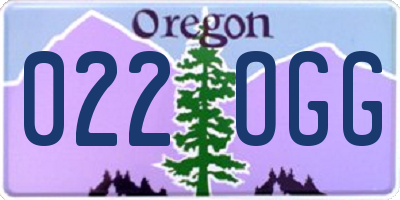 OR license plate 022OGG