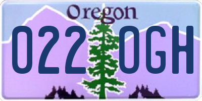 OR license plate 022OGH