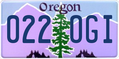 OR license plate 022OGI