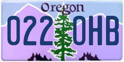 OR license plate 022OHB