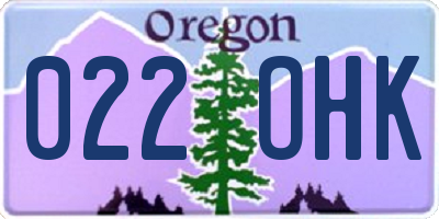 OR license plate 022OHK