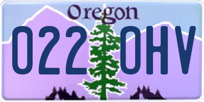 OR license plate 022OHV