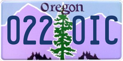 OR license plate 022OIC