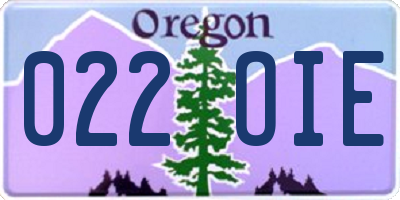 OR license plate 022OIE