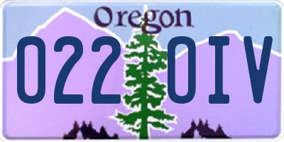 OR license plate 022OIV