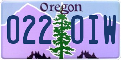 OR license plate 022OIW
