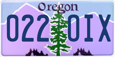 OR license plate 022OIX
