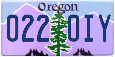 OR license plate 022OIY