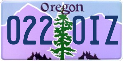 OR license plate 022OIZ