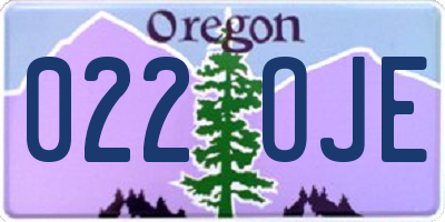 OR license plate 022OJE