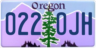 OR license plate 022OJH