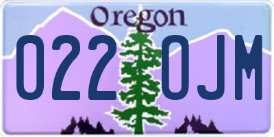 OR license plate 022OJM