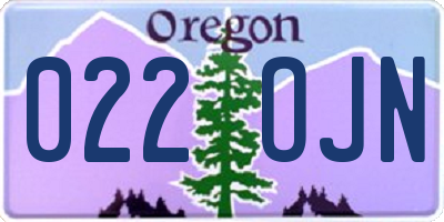 OR license plate 022OJN