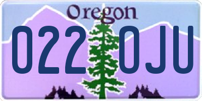 OR license plate 022OJU