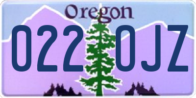 OR license plate 022OJZ
