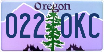 OR license plate 022OKC