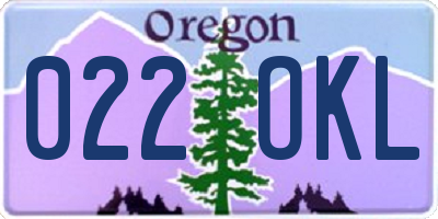 OR license plate 022OKL