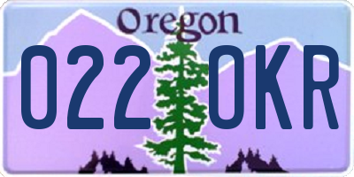 OR license plate 022OKR