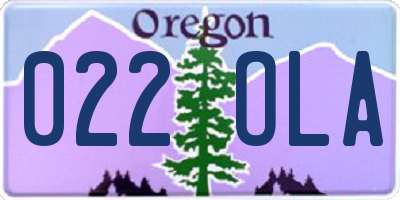 OR license plate 022OLA