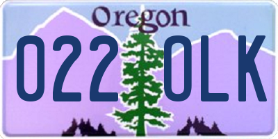OR license plate 022OLK