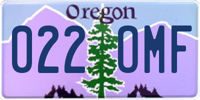 OR license plate 022OMF