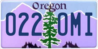 OR license plate 022OMI