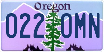 OR license plate 022OMN